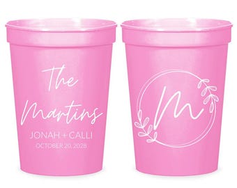 Custom Wedding Stadium Cups, Personalized Wedding Stadium Cups, Custom Wedding Stadium Cups Favors, Custom Plastic Cups Wedding Favors (175)