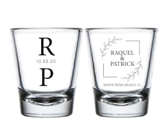 Personalized Wedding Shot Glass Favor, Customized Wedding Shot Glasses, Custom Shot Glass Wedding Favor, Wedding Customized Shot Glass (398)