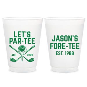 Let's Par-Tee Golf Birthday Frosted Cups, Customized 40th Birthday Frosted Cups, Fore-Tee Golf Birthday Frosted Cup, Frosted Cup Favor (426)
