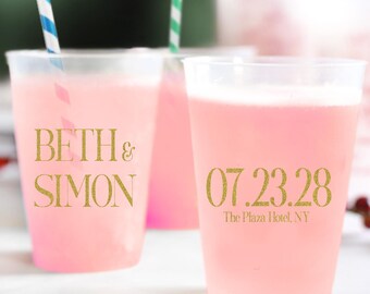 Personalized Wedding Frosted Cups Favors, Custom Wedding Frosted Cups Favor, Personalized Frosted Cups For Wedding, Frosted Cups Favor (384)