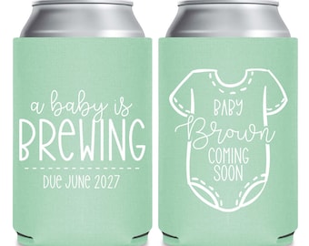 Baby Shower Can Coolers, Can Coolers, Baby Shower Huggies, Custom Baby Shower Huggies, Custom Baby Shower favors, Baby Brewing Coolers (410)