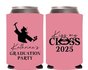 Kiss My Class Can Cooler Favors, Graduation Party Can Cooler Favors, Personalized Graduation Party Beer Huggers, Can Coolers As Favors (392)