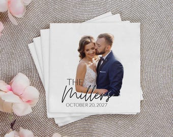 Personalized Full Color Wedding Paper Napkins, Custom Wedding Photo Paper Napkin Favor, Customized Full Color Photo Paper Napkin Favors (59)