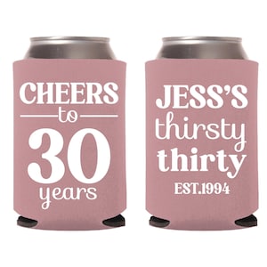 Birthday Can Cooler Favors, 30th Birthday Can Coolers, Personalized Birthday Can Coolers, Customized Birthday Can Coolers, 30th Favors (61)