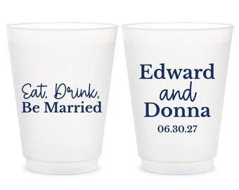 Personalized Frosted Cups for Wedding, Custom Frosted Cups Favors, Custom Wedding Frosted Cups, Personalized Wedding Frosted Cup Favor (422)