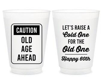 Personalized 60th Birthday Frosted Cups, Custom Frosted Cups, Birthday Frosted Cup, Frosted Cups for Guest, Party Frosted Cup as Favor (255)