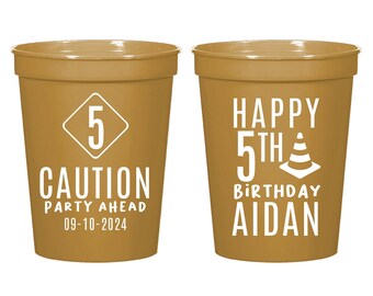 Party Ahead Birthday Stadium Cups, Custom Birthday Stadium Cups, Custom Stadium Cups as Birthday Favors, Stadium Cups for Birthdays (140)