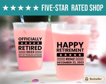 Retired Frosted Cups, Gift for Retirement, Personalize Retirement Frosted Cup, Retirement Frosted Cup, Retirement Frosted Cup For Men (257)