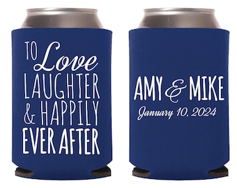Personalized Wedding Can Coolers, Custom Wedding Can Cooler Favors, Personalized Wedding Beer Huggers, Customized Can Cooler Favors (25)