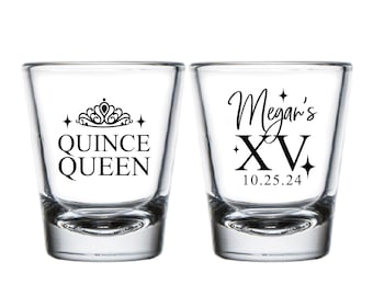 Quinceañera Shot Glass Favor, Personalized Quinceañera Shot Glass Favor, Quinceañera Shot Glasses, Personalized Quinceañera Shot Glass (317)