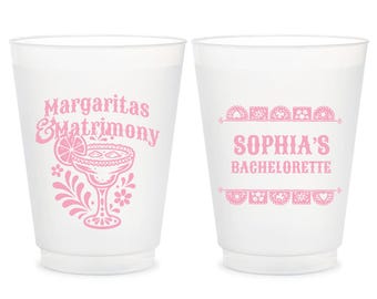 Margaritas Matrimony Frosted Cup, Bachelorette Frosted Cup, Fiesta Bachelorette Frosted Cup Favors, Margarita Party Custom Frosted Cup (461)