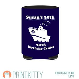 Birthday Cruise 30 year Birthday Can Coolers - Custom Printed Can Coolers - Free Shipping on all custom cozies (66)