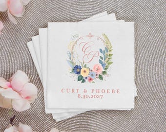 Full Color Napkins for Weddings, Personalized Colored Wedding Napkins, Custom Full Color Napkins for Wedding, Customized Wedding Napkin (57)