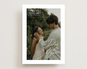 Photo Save The Date Magnet, Editorial Wedding Magnet, Customized Photo Magnet, Minimal Save The Date, Script Save The Date Magnet Favors (1)