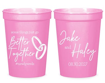 Better Together Wedding Stadium Cups, Personalized Stadium Cup for Weddings, Stadium Cups as Wedding Favors, Personalized Wedding Cups (424)