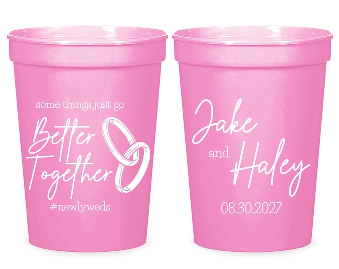 Featured listing image: Better Together Wedding Stadium Cups, Personalized Stadium Cup for Weddings, Stadium Cups as Wedding Favors, Personalized Wedding Cups (424)