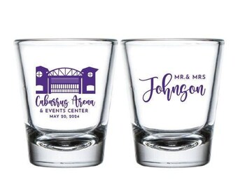 Wedding Venue Illustration Shot Glasses, Personalized Wedding Shot Glasses Favor, Custom Wedding Shot Glass Favors, Wedding Shot Glass (216)