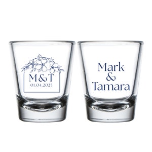 Personalized Wedding Shot Glasses, Custom Wedding Reception Shot Glass, Customized Wedding Shot Glass Favors, Custom Shot Glass Favors (380)