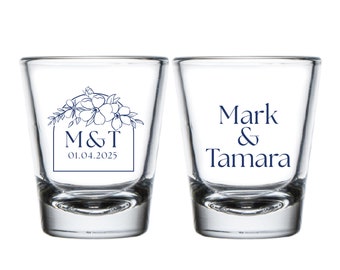 Personalized Wedding Shot Glasses, Custom Wedding Reception Shot Glass, Customized Wedding Shot Glass Favors, Custom Shot Glass Favors (380)