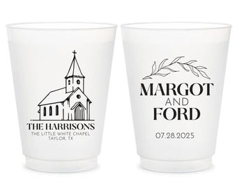 Custom Venue Photo Frosted Cups, Personalized Venue Photo Frosted Cup Wedding Favors, Custom Wedding Frosted Cup Favors, Custom Favors (418)