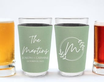 Pint Sleeves, Custom Wedding Pint Sleeves, Personalized Wedding Pint Wrap, Customized Wedding Pint Glass Sleeve, Wedding Glass Sleeves (175)