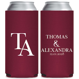 Custom Slim Can Coolers, Personalized Slim Can Cooler Favors, Custom Thin Can Cooler Favor, Personalized Slim Beer Hugger, Can Coolers (379)