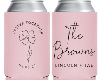 Can Coolers Wedding Favors, Customized Can Coolers Wedding Favors, Custom Beer Huggers, Custom Beer Holders, Custom Can Cooler Favors (190)