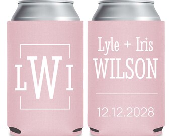 Custom Wedding Monogram Can Cooler Favors, Custom Monogram Can Coolers, Can Coolers for Weddings, Wedding Can Cooler Favors, Coolers (180)