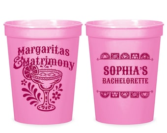 Margaritas Matrimony Stadium Cup, Bachelorette Stadium Cup, Fiesta Bachelorette Stadium Cup Favors, Margarita Party Custom Stadium Cup (461)