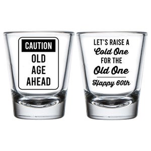 Personalized 60th Birthday Shot Glass, Custom Shot Glasses, Birthday Shot Glass as Favors, Shot Glasses for Guest, Party Shot Glasses (255)