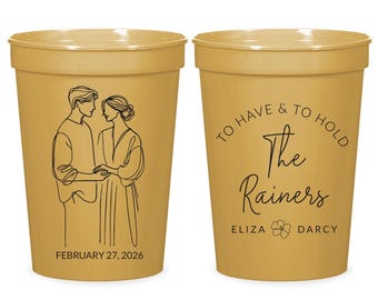 Personalized Wedding Stadium Cups, Wedding Photo Stadium Cup Favors, Custom Photo Stadium Cup Wedding Favors, Custom Stadium Cup Favor (417)