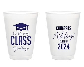Custom Graduation Frosted Cups, Graduation Frosted Cups, Custom Graduation Party Frosted Cups, Personalized Graduation Plastic Cups (356)