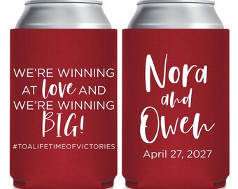 We're Winning Big Wedding Can Cooler Favors, Custom Wedding Can Cooler Favors, Funny Trump Wedding Can Cooler Favor, Custom Can Cooler (416)