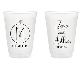 Personalized Wedding Frosted Cups, Custom Wedding Frosted Cups, Frosted Cups, Frosted Cups for Party, Custom Frosted Cups as Favors (306)
