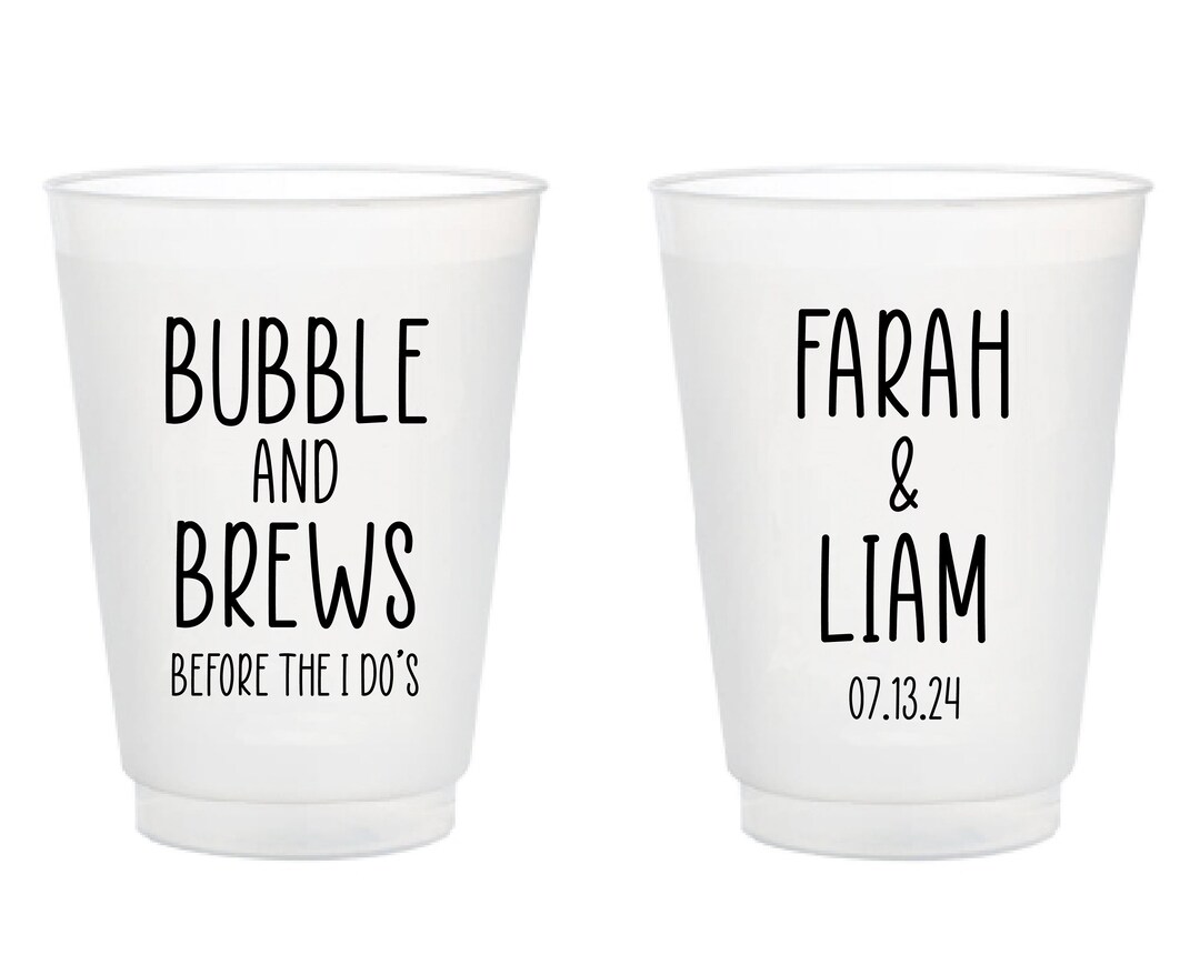 Bubble and Brews Before the I Do's Custom Frosted Cups Etsy