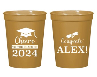Custom Graduation Stadium Cups, Personalized Graduation Stadium Cup Favors, Customized Graduation Cups, Custom Graduation Cup Favors (357)