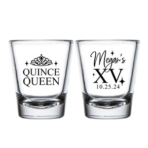 Quinceañera Shot Glass Favor, Personalized Quinceañera Shot Glass Favor, Quinceañera Shot Glasses, Personalized Quinceañera Shot Glass (317)