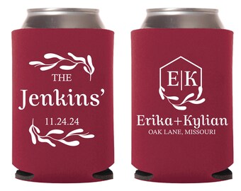 Custom Wedding Can Coolers, Custom Wedding Can Coolers, Personalized Wedding Beer Hugger, Can Coolers as Favors, Can Cooler for Party (292)