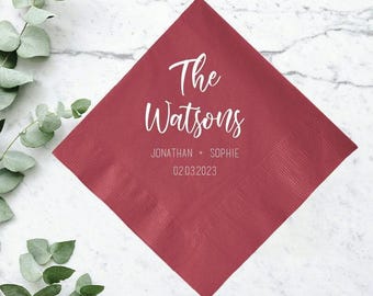 Custom Beverage Wedding Napkins, Custom Cocktail Wedidng Napkins, 2ply Wedding Napkins, Personalized Beverage Napkin, 2ply Napkin Favor (23)