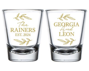 Personalized Wedding Shot Glasses, Custom Wedding Shot Glass Favors, Customized Shot Glasses Wedding Favors, Wedding Shot Glass Favors (373)