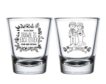 Wedding Shot Glasses, Personalized Wedding Shot Glasses, Custom Wedding Shot Glasses, Shot Glasses Wedding Favor, Custom Wedding Favor (111)