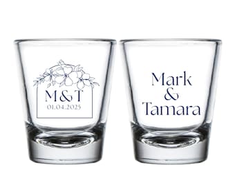 Personalized Wedding Shot Glasses, Custom Wedding Reception Shot Glass, Customized Wedding Shot Glass Favors, Custom Shot Glass Favors (380)