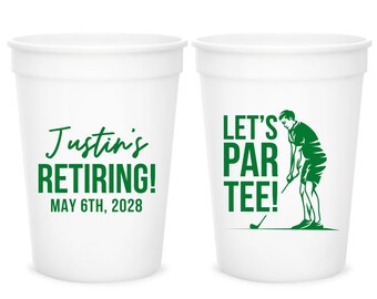 Retirement Stadium Cups, Custom Retirement Party Favor, Retirement Party Stadium Cups Favors, Plastic Cups Favors For Retirement Party (367)