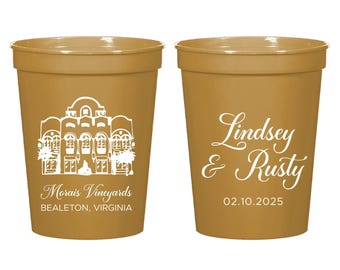 Custom Wedding Venue Stadium Cups Favors, Wedding Venue Stadium Cups, Customized Wedding Venue Stadium Cups, Custom Stadium Cup Favors (399)