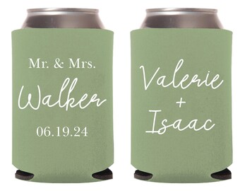 Personalized Wedding Beer Hugger, Custom Wedding Can Coolers, Can Coolers Favors, Can Cooler for Party, Custom Can Cooler as Favors (314)