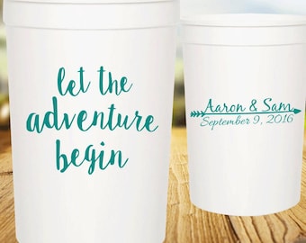 Personalized Wedding Cups, 16oz Customized Party Cups, Custom Plastic Cups, Wedding Favor Cups - Personalized Cup Favors, Customized Cups