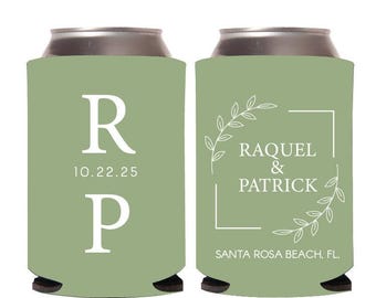 Personalized Wedding Can Cooler Favors, Customized Wedding Can Coolers, Custom Can Cooler Wedding Favor, Wedding Customized Can Cooler (398)