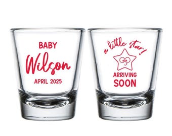 Custom Baby Shower Shot Glasses, Personalized Baby Shower Shot Glass Favors, Baby Shower Shot Glasses, Personalized Shot Glasses Favor (370)