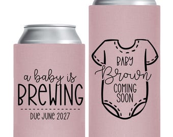 Baby Shower Can Coolers, Can Coolers, Baby Shower Can Coolers, Custom Baby Shower Favors, Baby Shower, Baby Brewing Baby Shower Favors (410)
