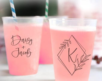 Custom Frosted Cups, Personalized Frosted Cups, Custom Frosted Cup Wedding Favors, Plastic Cup Wedding Favor, Custom Cups Wedding Gift (173)
